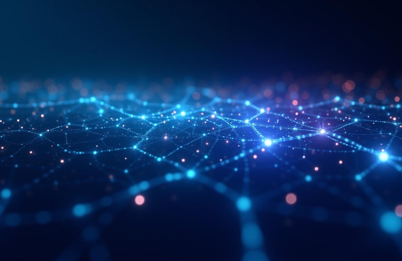 Abstract digital network and data streams background